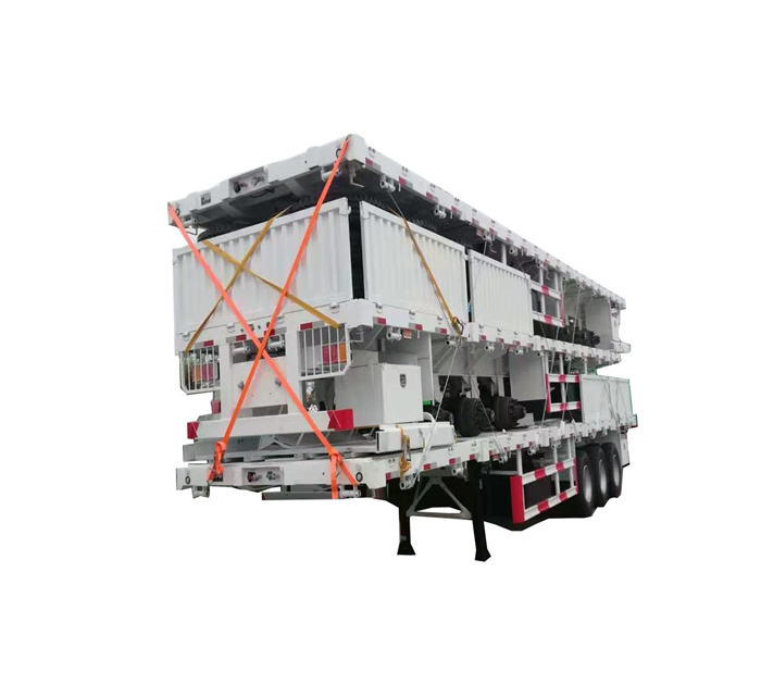 Shipping container 40ft Flatbed semi trailer 3 axle Flat deck Bed Truck Trailer Platform with container lock for sale