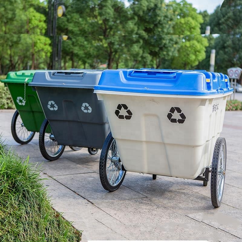 400 Litre Eco-friendly Outdoor Use Trash Container Plastic Dumping Cart
